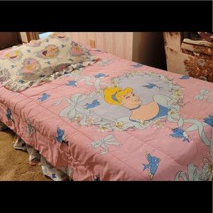 Rare Vintage 90s / 00s Cinderella Disney Twin Comforter, Bed Sheets, Pillowcases